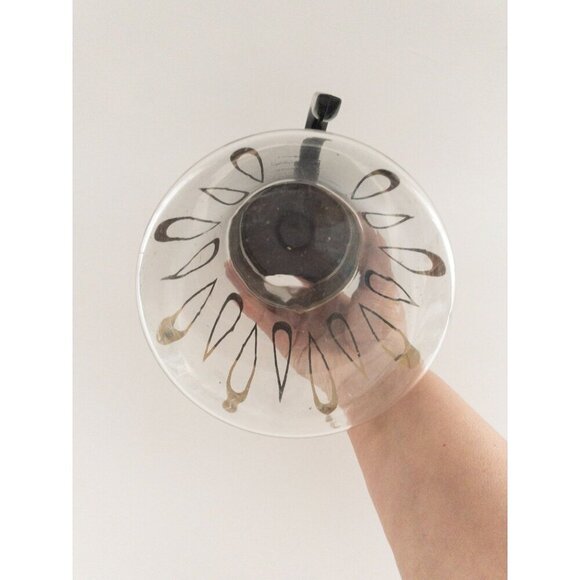 Vintage David Douglas Flameproof Glass Coffee Pot With Gold & Black Design 4 Cup - Picture 5 of 12